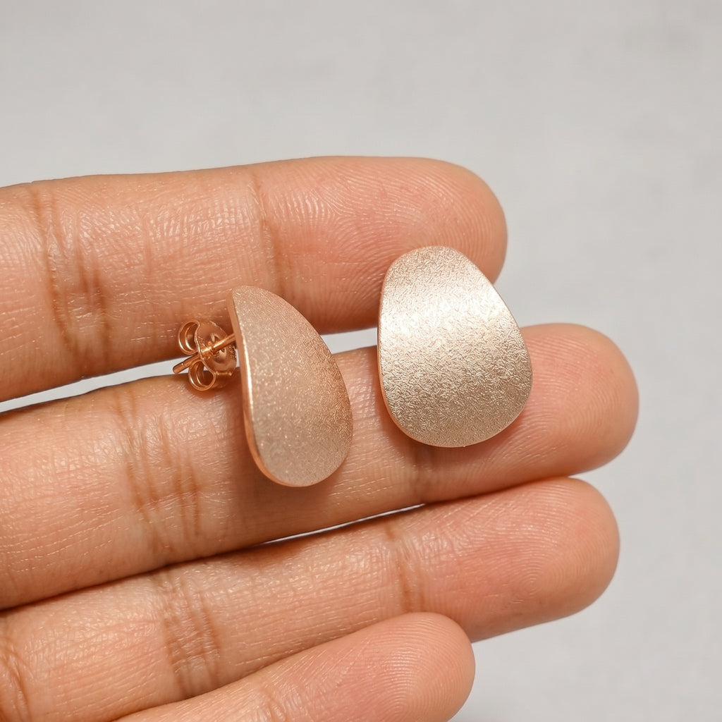 Rose Gold Matte Shield Studs