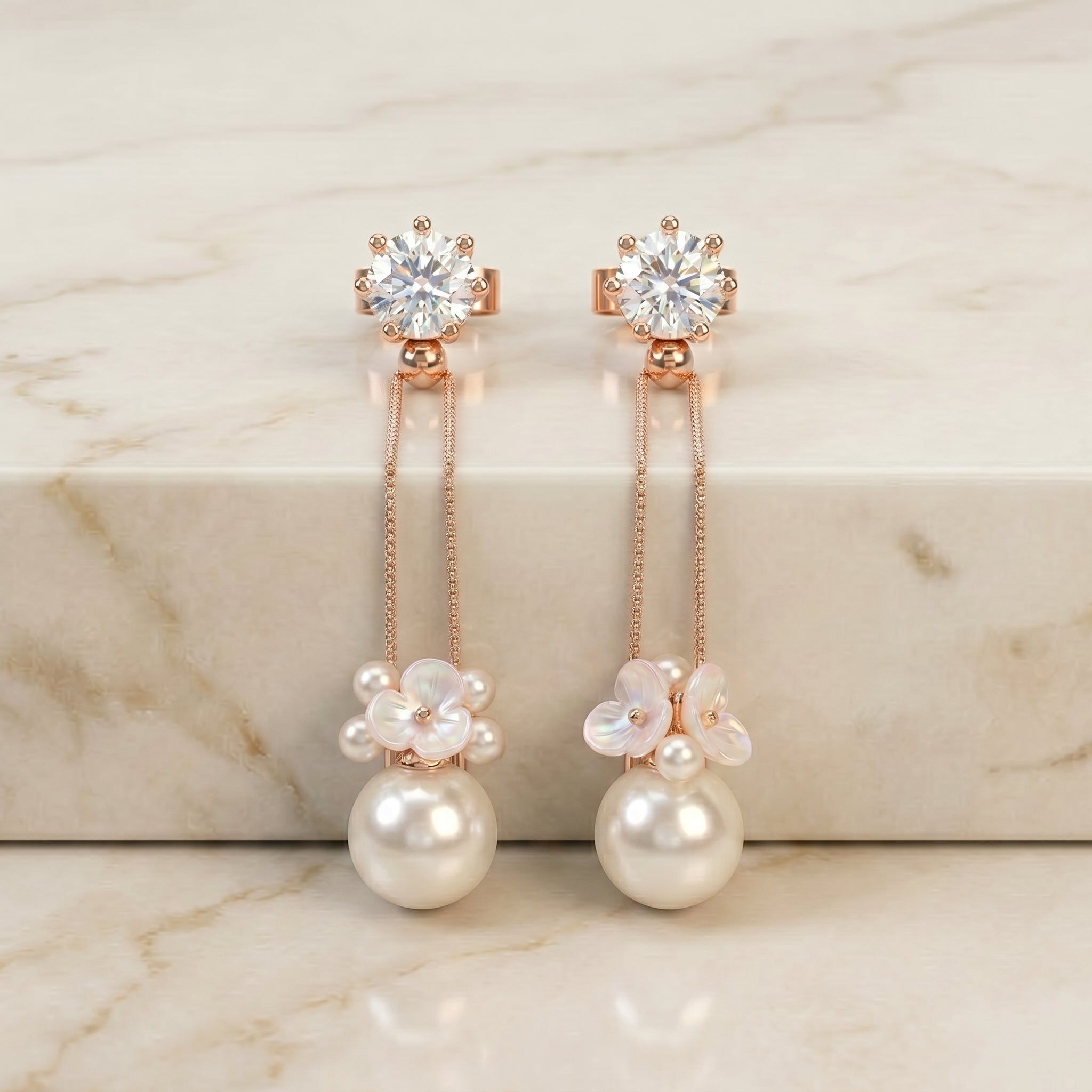 RG Pearl Blossom Chain Drop